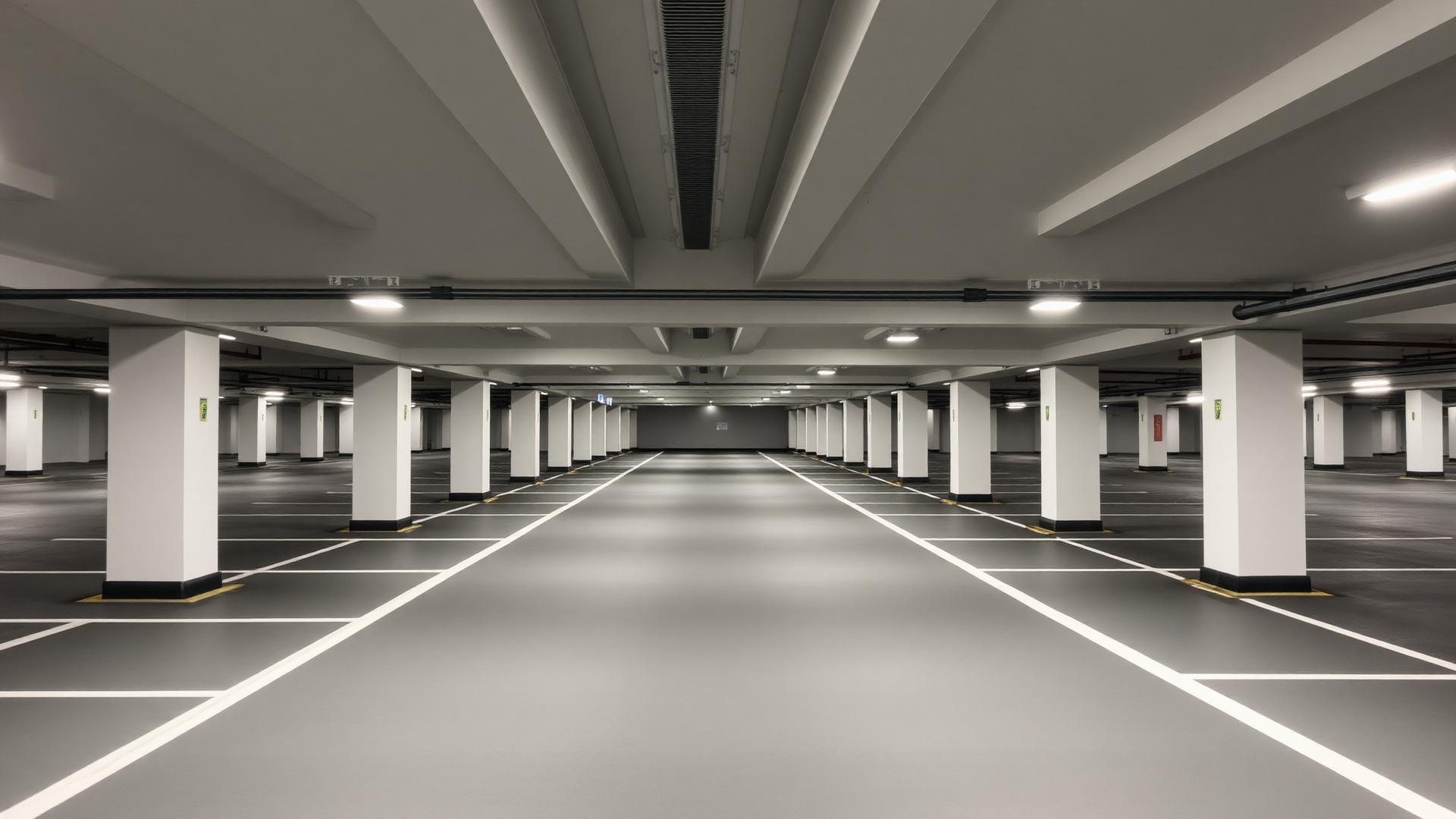 Parking résidentiel sécurisé en plein soleil